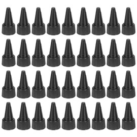 PATIKIL 20/410 Twist Bottle Caps, 36Pcs Plastic Ribbed Edge Squeeze Bottle Replacement Caps with Foam Gasket for Paint Lids Glue Dispensing Bottles, Black