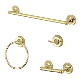 Kingston Brass BAK312478PB Victorian 4-Piece Bathroom Accessory Set, Polished Brass