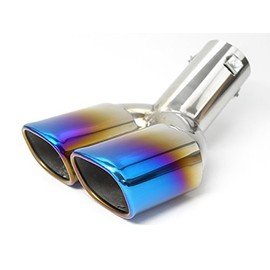 Titanium Blue Color Oval Shape Muffler Cutter L Type 1 Pack