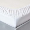 HOMESCAPES Percale Fitted Sheet, White, 90 x 190 cm, Flat