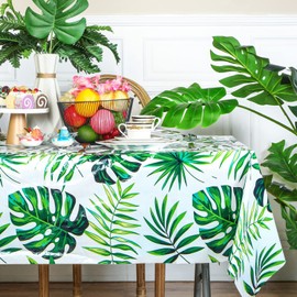 Remagr Hawaiian Luau Theme Table Cloth (3 Pcs), Polyethylene, Rectangular, 54 x 108 inches, Disposable Party Supplies for Birthday Decorations, Beach, Carnival, Social Activities