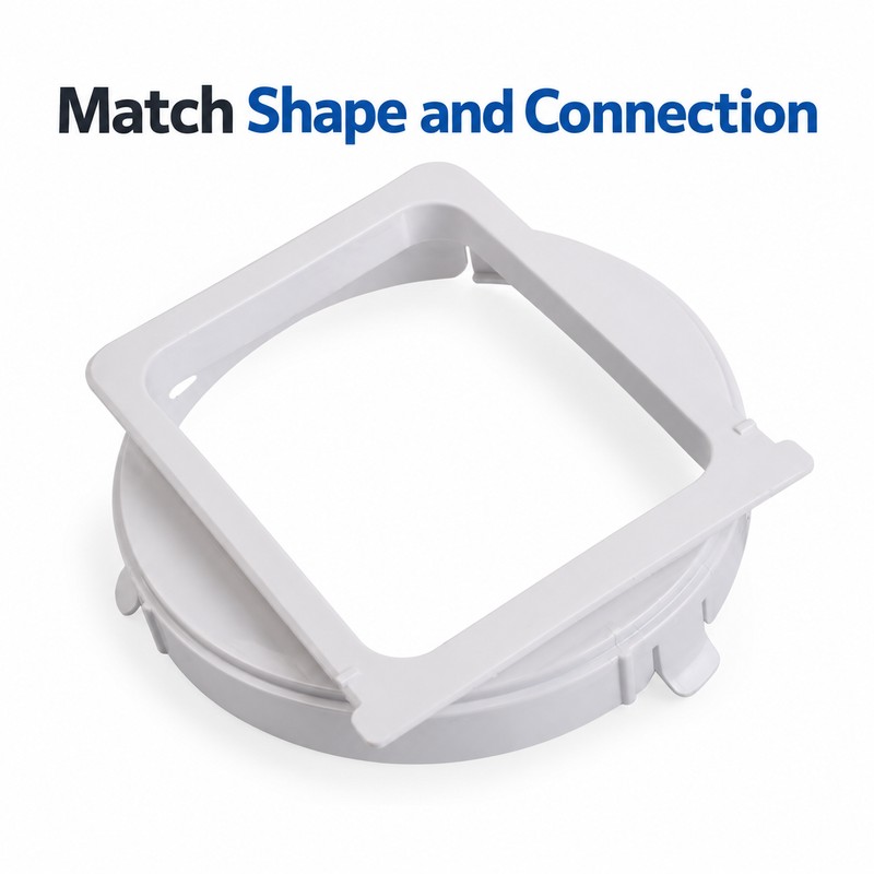 Portable Air Conditioner Exhaust Hose Adapter – White Square-to-Round Connector