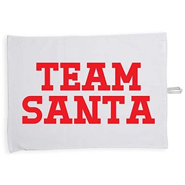 Hippowarehouse Team Santa Tea Towel Eco Printed Dish Cloth Kitchen accessory 50cmx70cm 100% Cotton