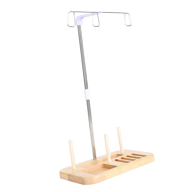 Thread Holder Stable Wood Base Large Spool Thread Stand for