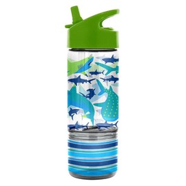 Stephen Joseph, Kids Sip and Snack Water Bottle, 12 oz Tritan BPA Free, Drink Bottle for Girls & Boys, Back to School Shark