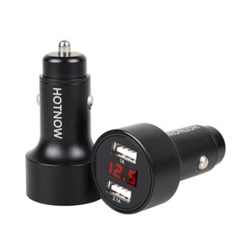 HOTNOW 3.1A USB Car Charging Equipment, 2 Portals, 5 V Display, For Rapid Charging, and Other 5V Features(Black)