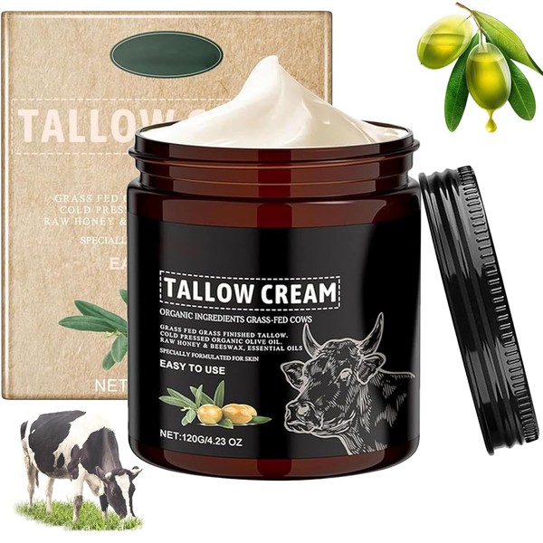 1PC Beef Tallow Organic For Skincare, facial tallow honey balm,