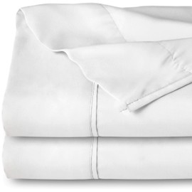 Bare Home Twin/Twin Extra Long Flat Sheet - Premium 1800 Ultra-Soft Top Sheet - Hotel Luxury - Double Brushed - Easy Care - 2 Twin/Twin XL Flat Sheets Only (Twin/Twin XL - 2 Pack, White)