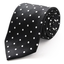 MICHIKO LONDON Brand Necktie, 100% Silk, Woven Pattern, Checkered Dots -