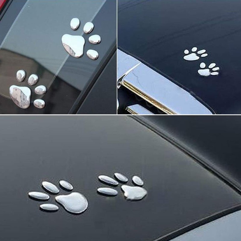 AVILMORE 3D 3D Paw Sticker Car Sticker Set of 2