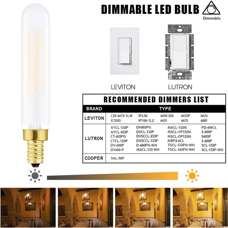 Leools E12 LED Bulb Dimmable 6W Equal Warm White 2700K