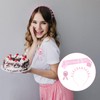 3PCS Birthday Sash for Women,Birthday Girl Badge,Birthday Girl Headband,Pink Satin,Rhinestone