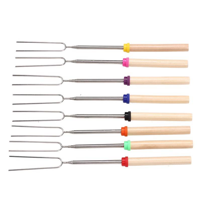 8Pcs Telescoping Extendable Marshmallow Roasting Sticks Marshmallow Sticks Kit Extending