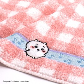 Chiikawa Musical Note Towel Handkerchief, Pink, Pile, Cute, 41-1050070, Approx. 9.8 x 9.8 inches (25 x 25 cm)