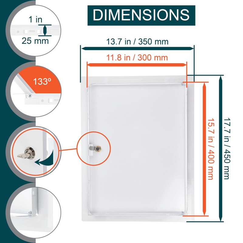 ECOPRO VENT 12" x 16" Lockable White Metal Access Panel.