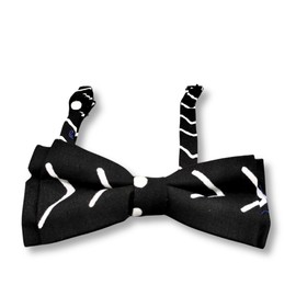 Black And White African Print Cotton Bow Tie For Men | Pre-tied Design With Adjustable Strap