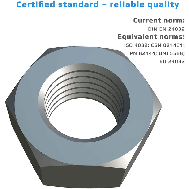 M14 Nut (Pack of 5) Locking Nuts Stainless Steel Hexagon