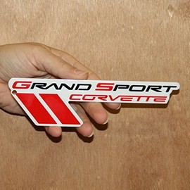 C6 Corvette Grand Sport Metal Magnet Emblem Art Size: 7" x 2" Tool Box 10 Through 13 GS