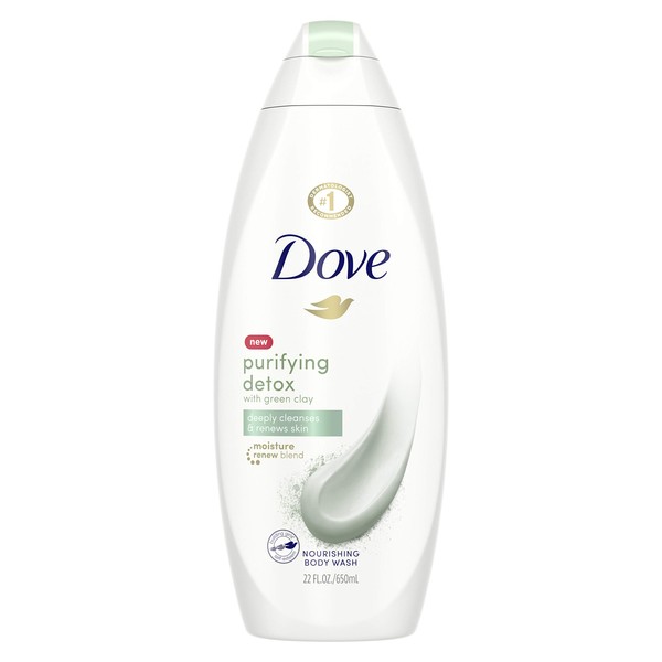 Dove Purifying Detox Nourishing Body Wash for Dry Skin Green Clay Hydrating Body Wash with Moisture Renew Blend 22 oz