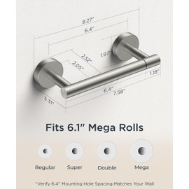 FORIOUS Toilet Paper Holder Wall Mount, Stainless Steel Rustproof Double Post Pivoting Tissue Roll Holder for Bathroom, Commercial Toilet Paper Dispenser, Stainless Steel