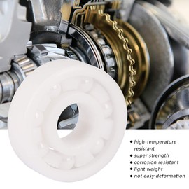 Jadeshay 608 Full Ceramic Bearing 8x22x7mm, ZrO2 White Miniature Ball Bearings for High Speed Applications, 8 Pack