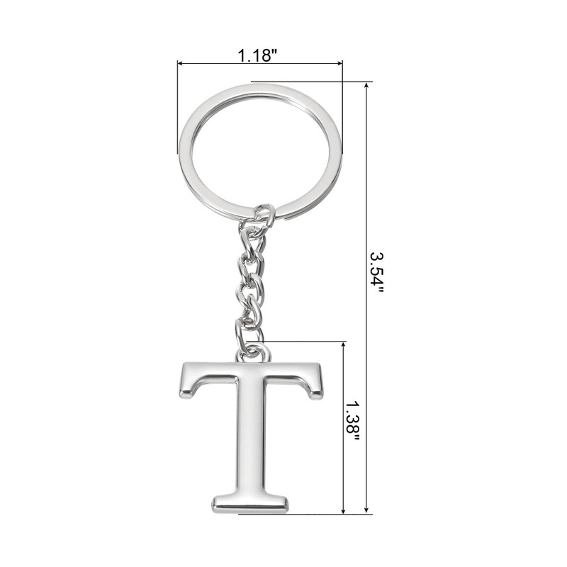 PATIKIL Initial Letter Keychain, Letter T Key Chain DIY Pendant