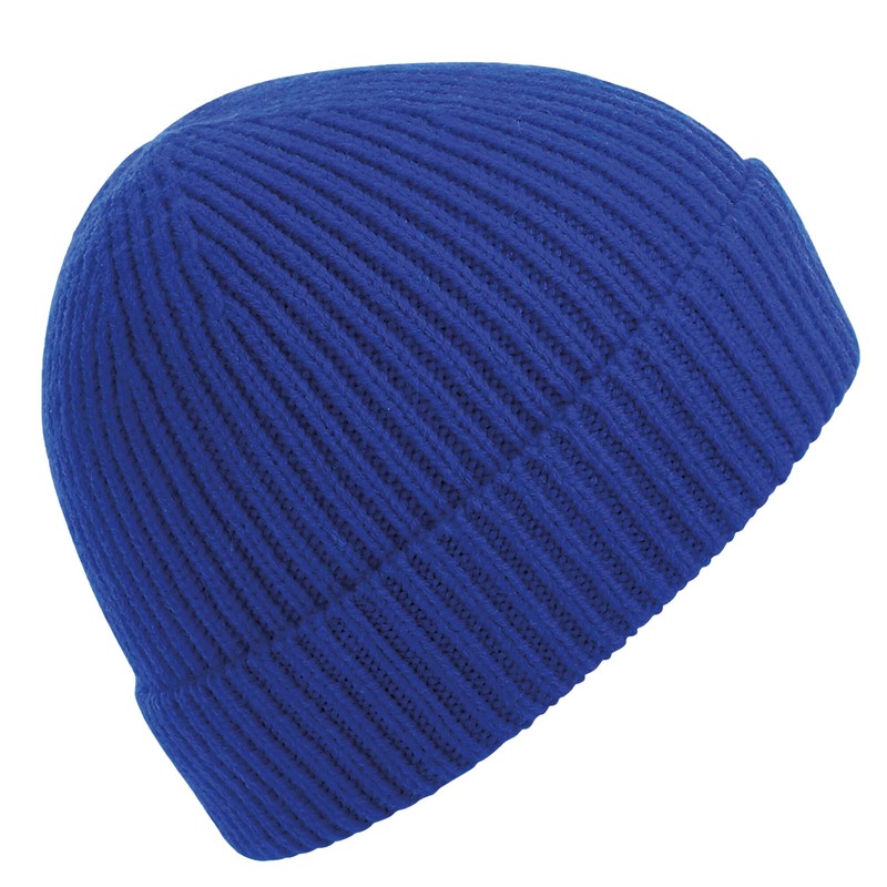 Beechfield Engineered Knit Ribbed Beanie - Black