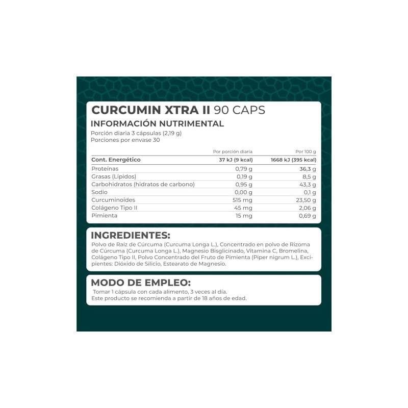 PRONAT | Curcumin Xtra II, Suplemento Alimenticio, con Colágeno Tipo