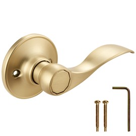 Design House Springdale Door Handle for Dummy/Decorative Doors – Satin Gold Door Lever, 728873