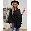 PULI Women's Elegant Poncho Knitted Ponchos Capes Open Front Versatile