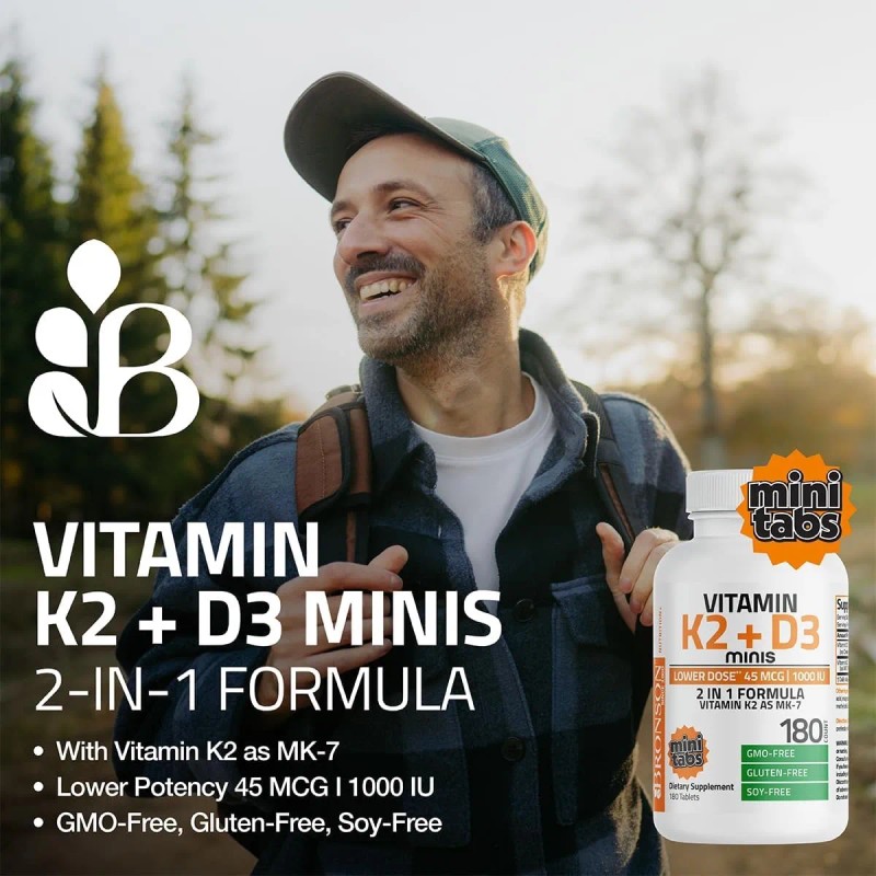 Vitamina K2 45mcg Vitamina D3 1000 Diaria 360 Tabletas I77