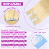 Tape in Hair Extensions Human Hair Bleach Blonde 20Inch 50g