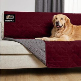 GORILLA GRIP Waterproof Couch Cover for Dogs, Gripped Slip Resistant Backing, Leak Proof Washable Dog Blanket Covers Sofa, Bed, Sectional, Crate, Car, RV Seats, Pet Puppy Essentials, 50x40 Burgandy