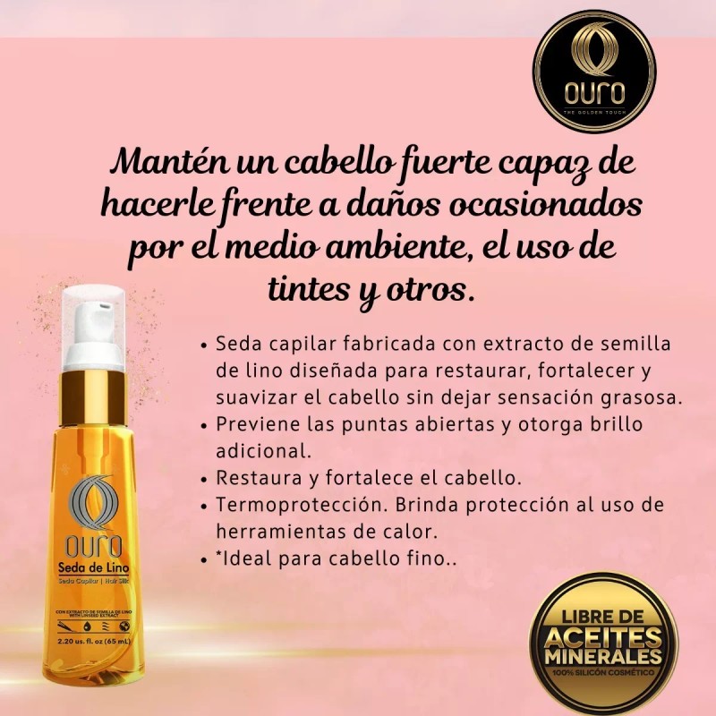 Ouro Seda Capilar Semilla De Lino Ouro 65ml