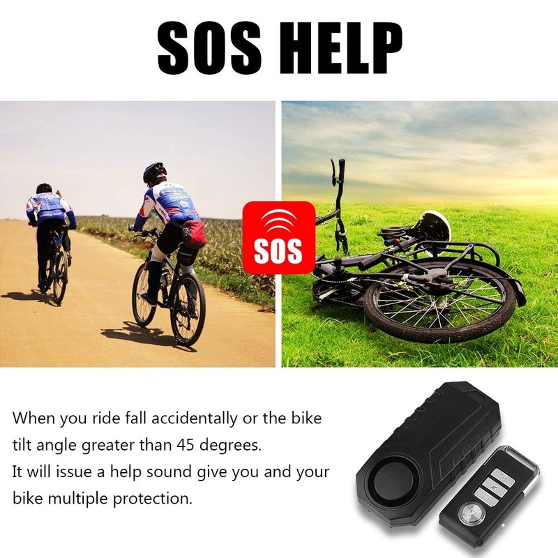 Wireless Bicycle Alarm Lock, Anti-Theft Burglar Wireless Alarm with Remote
