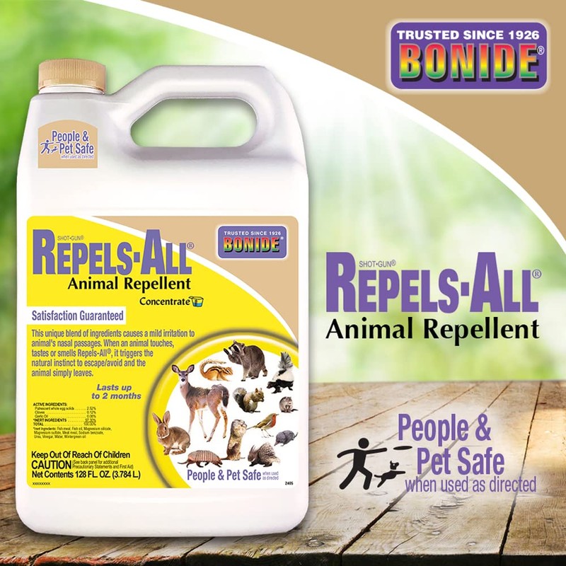 Bonide Repels-All Animal Repellent, 128 oz Concentrate for Outdoor Pest