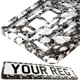 TAPORT® CAR REGISTRATION HOLDER FOR ANY CAR, VAN, TRUCK, TRAILER (SKULLS)