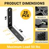 25Pcs Black Angle Brackets, 4”x 4” Heavy Duty Corner Brace,
