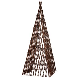 Expandable Teepee Wicker Plant Trellis,Obelisk Trellis for Climbing Plant Outdoor, Wicker Trellises for Plants Flower Self Standing Expandable Pyramid Trellis for Plant Protection and Plant Climbing