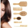 Kit De Cepillo Y Peine De Bambú Anti Frizz, 6