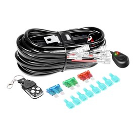 RIGIDON Wiring Harness Cable Set Relay Adapter for Car Headlights Work Lights Daytime Running Lights Light Strips DC 12V/40A 16AWG, On-Off Strobe Remote Control Switch (Model B for 4 Lamps)