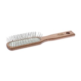 nippes Solingen Pneumatic Hair Brush 7 Rows | Ball Head Steel Pins | Blood Circulation of the Scalp | Beech Wood Handle | Creates Natural Fullness and Volume in the Hair | Oblong, Narrow