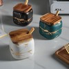 JFFLYIT 2 Sets of Marble Ceramic Sugar Bowl Ceramic Seasoning