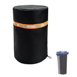 Round Well Pump Cover,Insulated Frost Protection Down to 5°F, Decorative Well Head Cover with Reflective Strips,Hide Your Water Well Pump Head and Improve Curb Appeal,8"Dia x 12"H (Black)