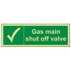 V Safety Glow In The Dark Gas Main Shut Off