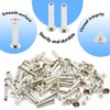 Ruidee 100Pcs/50Set Chicago Screws M5x25mm Book Binding Rivets Screw Posts