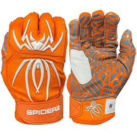 Spiderz 2022 Hybrid Series Boy's Baseball Batting Gloves (Pair) Orange | White YMD