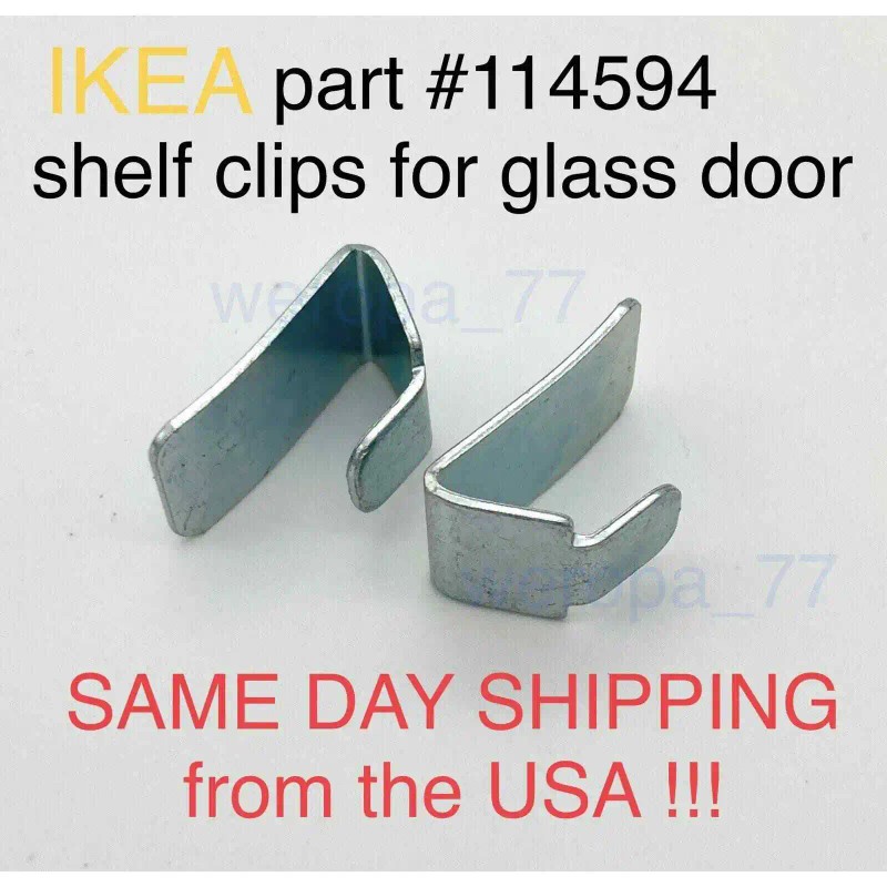 Ikea Shelf clips Fabrikor glass door cabinet Part # 114594
