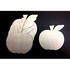 Apple Shaped Wooden Craft Shapes 70mm Pack of 10 shapes Decoupage
