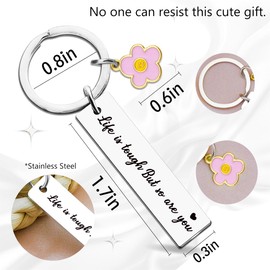 Ikacvb Mental Health Gifts Inspirational Keychains For Women Friends Unique Thinking Of You Gifts For Women Encouragement Keyring Christmas Young Adult Gifts Women